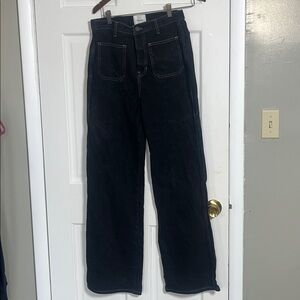 Reformation Alyssa High Rise Wide leg Black Jeans 29